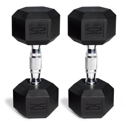 150Lb Rubber Hex Dumbbell Set