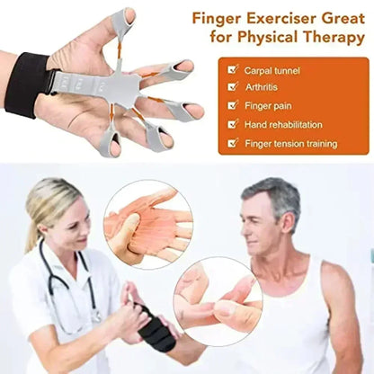 Silicone Grip Training and Exercise Finger Exercise Stretcher Hand Strengthener Arthritis Grip Trainer Hand Brush Expander Grips